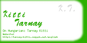 kitti tarnay business card